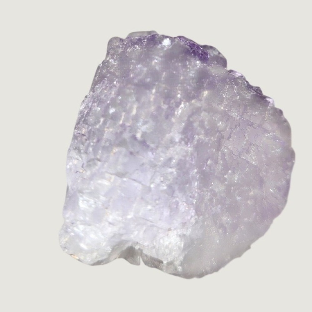 Raw Purple Fluorite Crystal Specimen Natural Translucent Lavender Mineral Stone